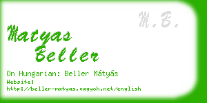 matyas beller business card