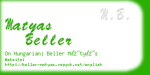 matyas beller business card